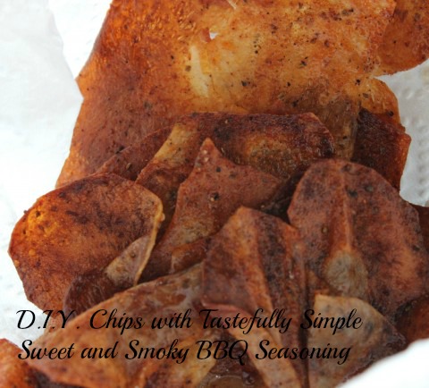 DIY BBQ Chip with Tastefully Simple Sweet and Smoky BBQ Seasoning