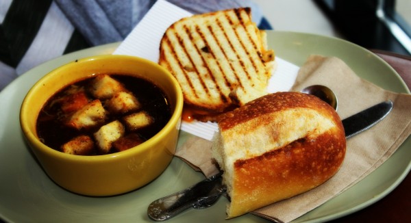 Chipotle Chicken Panini and Bistro French Onion Soup Bowl